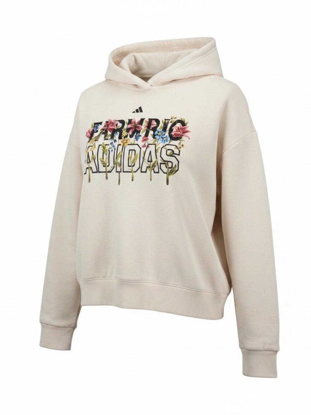 NWT adidas x FARM Rio Floral Graphic Hoodie Ecru Tint Women’s L